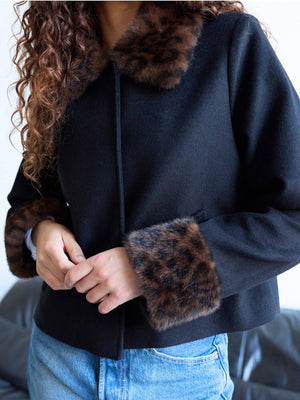 DAISY JACKET - BLACK/LEO