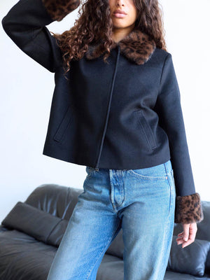 DAISY JACKET - BLACK/LEO