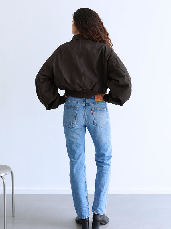 BONNIE BOMBER - BROWN NUBUCK