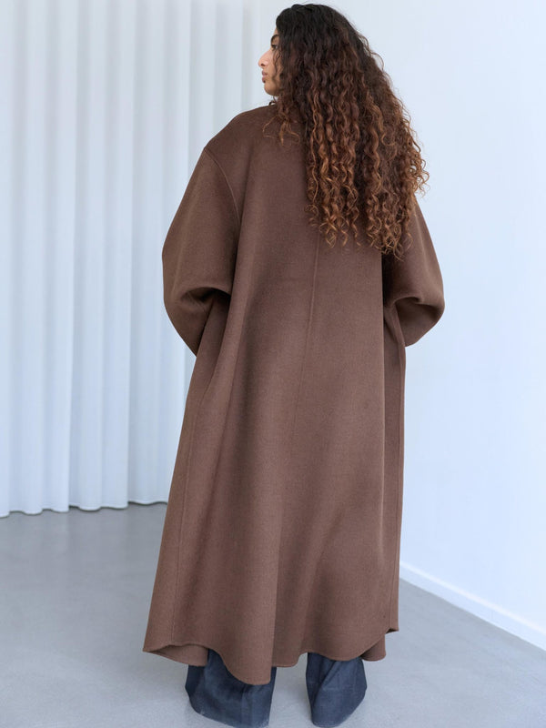 SOLAN WOOL COAT - BROWN