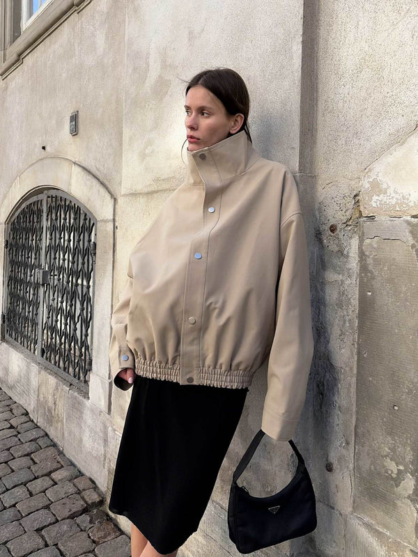 EZREN BOMBER JACKET - BEIGE