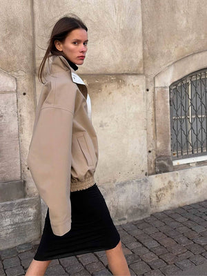 EZREN BOMBER JACKET - BEIGE