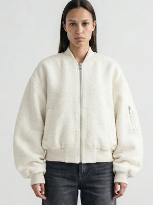 KIAN TWEED BOMBER - CREME