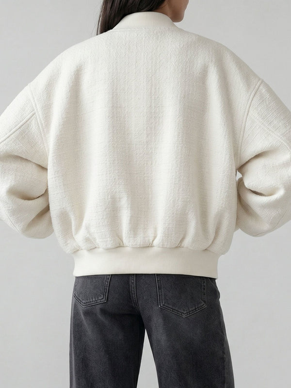 KIAN TWEED BOMBER - CREME
