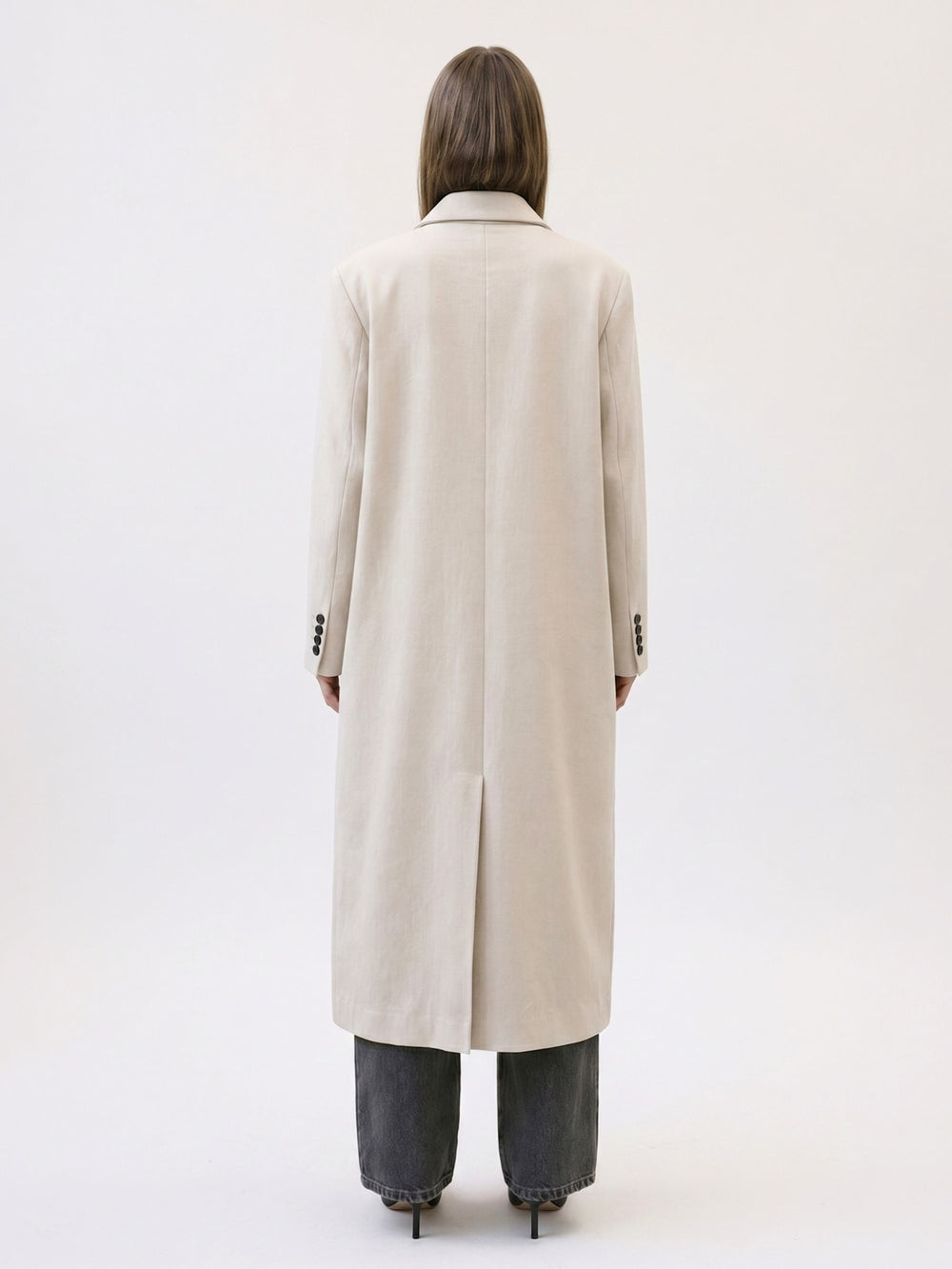 HARVEY LINEN COAT - CREME