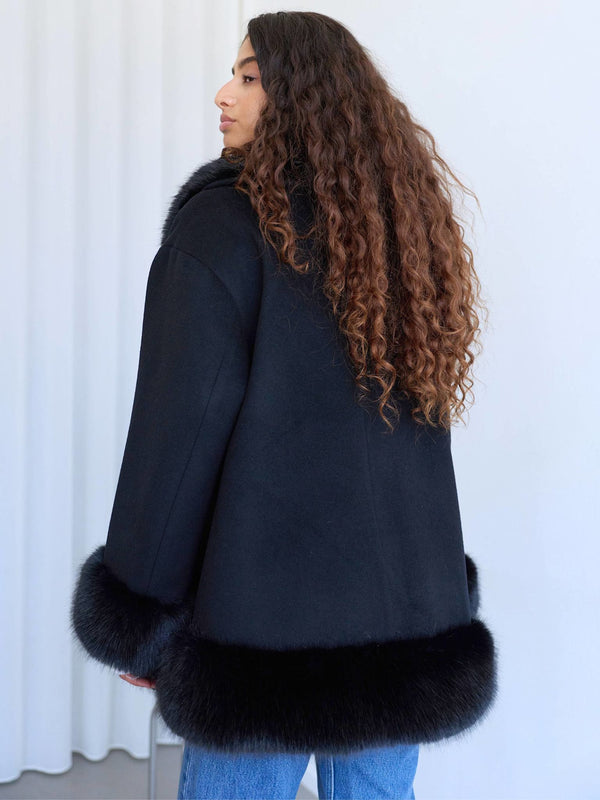 ASTRA CAPE JACKET - BLACK
