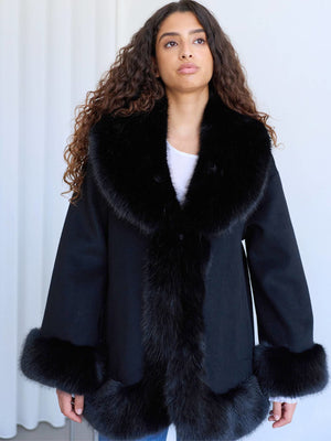 ASTRA CAPE JACKET - BLACK