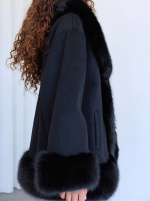 ASTRA CAPE JACKET - BLACK