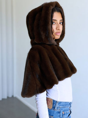 ARIA CAPE - BROWN STRIPED