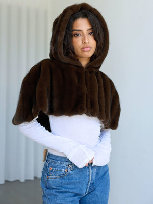 ARIA CAPE - BROWN STRIPED