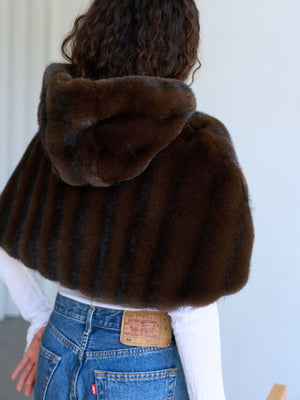 ARIA CAPE - BROWN STRIPED