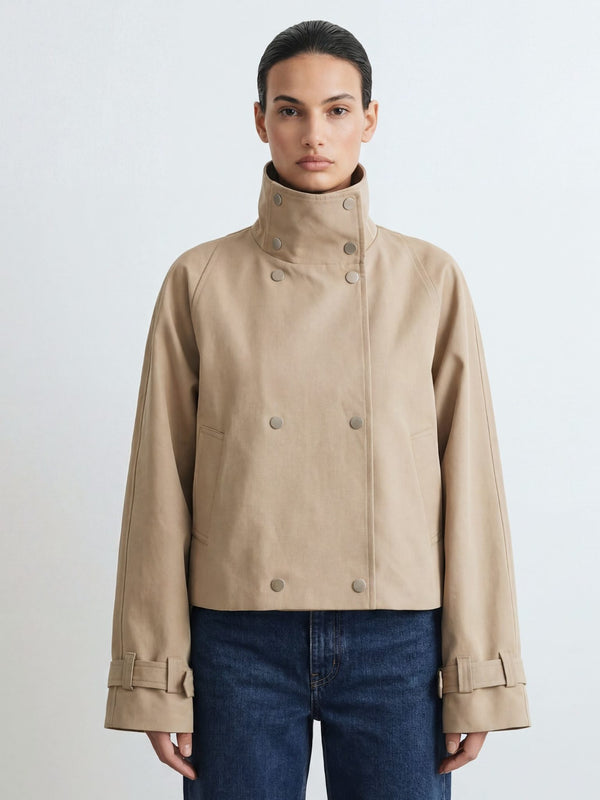 SKYLER CROPPAD JACKA - BEIGE