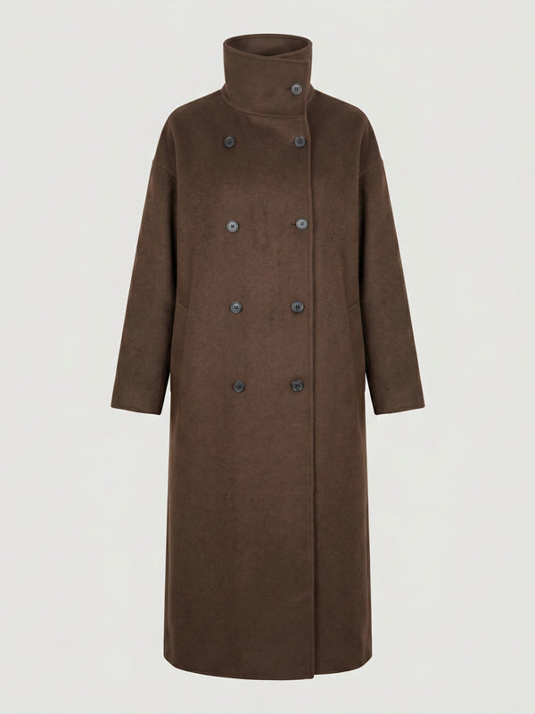 SOLAN WOOL COAT - BROWN