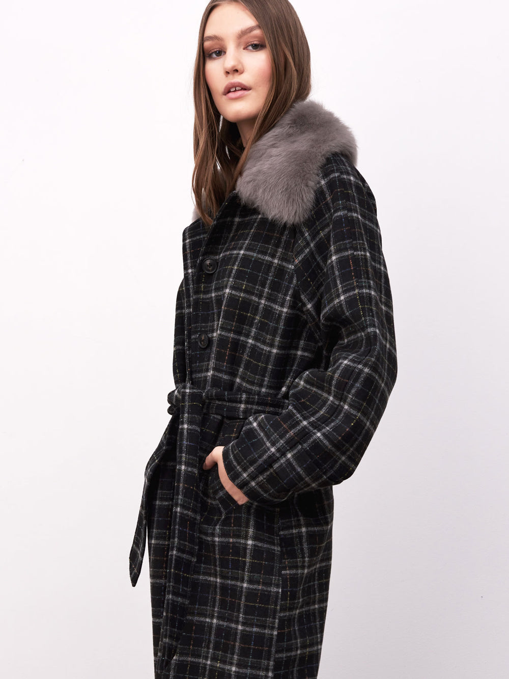 SASCHA COAT - BLACK PATTERN
